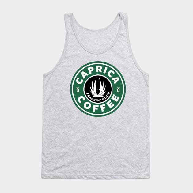 Caprica Coffee Frackin Good Battlestar Galactica Starbucks Tank Top by Rebus28